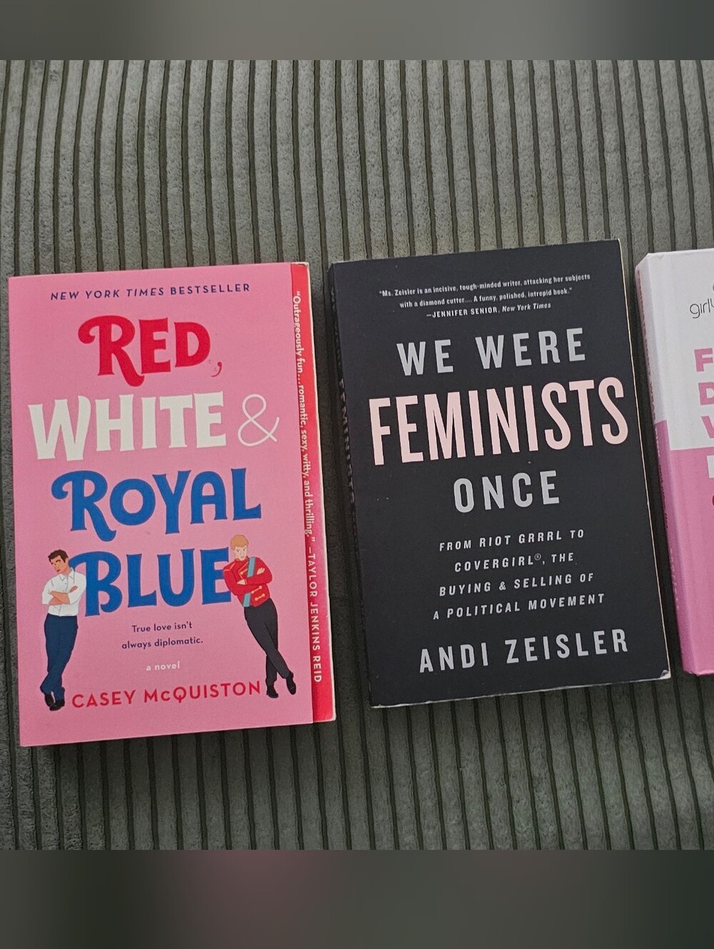 Set of 3 Feminism & Romance Paperback Books - Pink, Black, Red